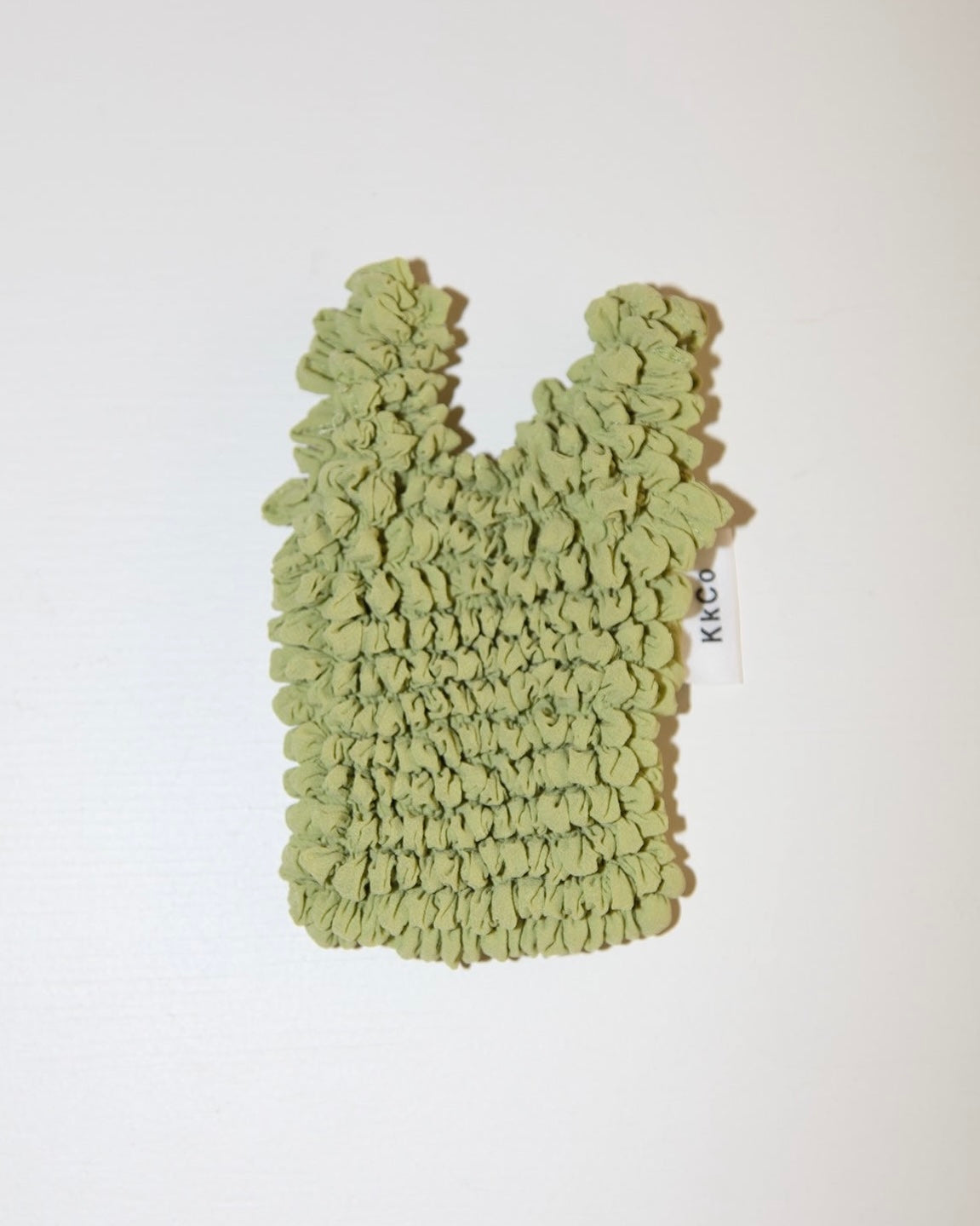 Small Bag in Popcorn Pleated Green Fabric by Kkco 