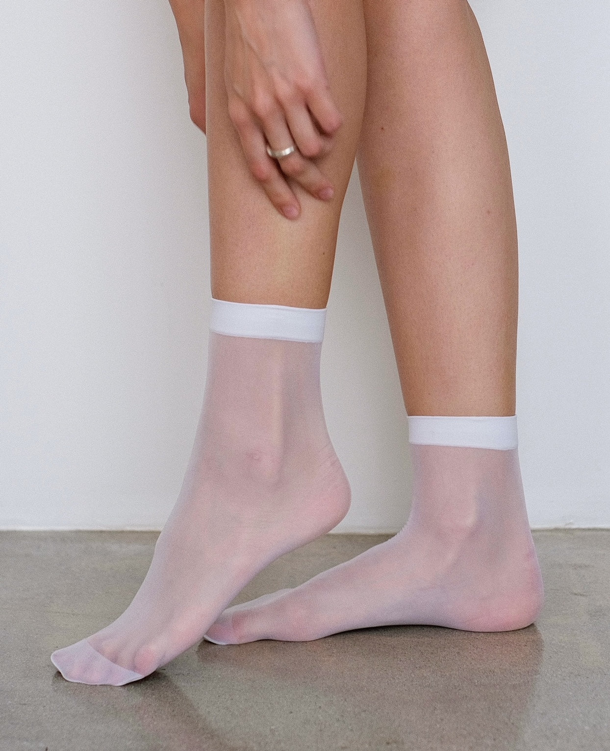 Sheerly Touch-Ya Sheer Ankle Sock in White