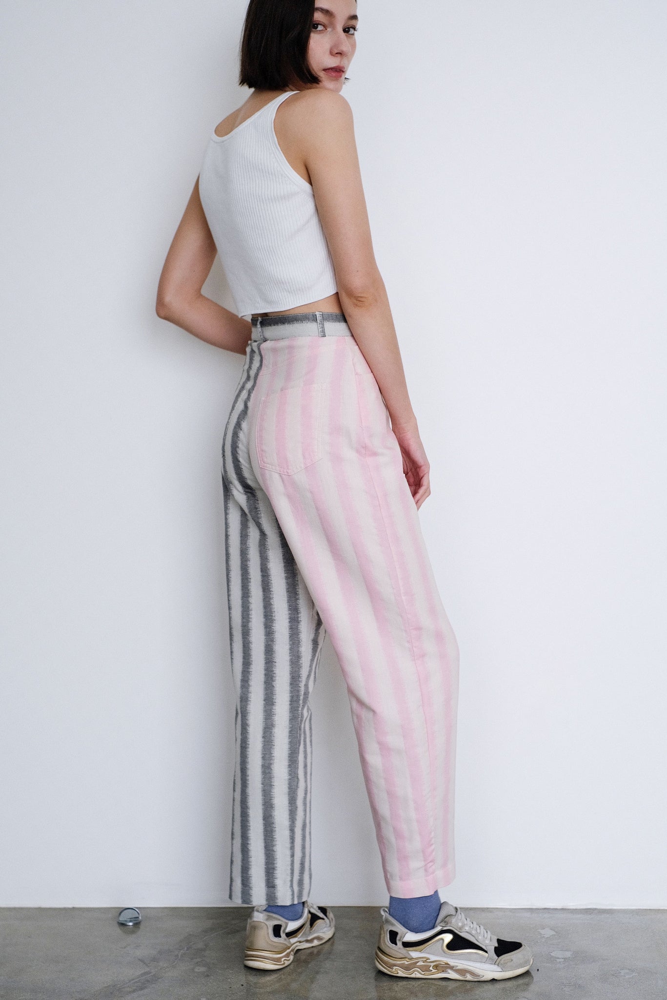 Rita Row Pink and Grey Striped Pant