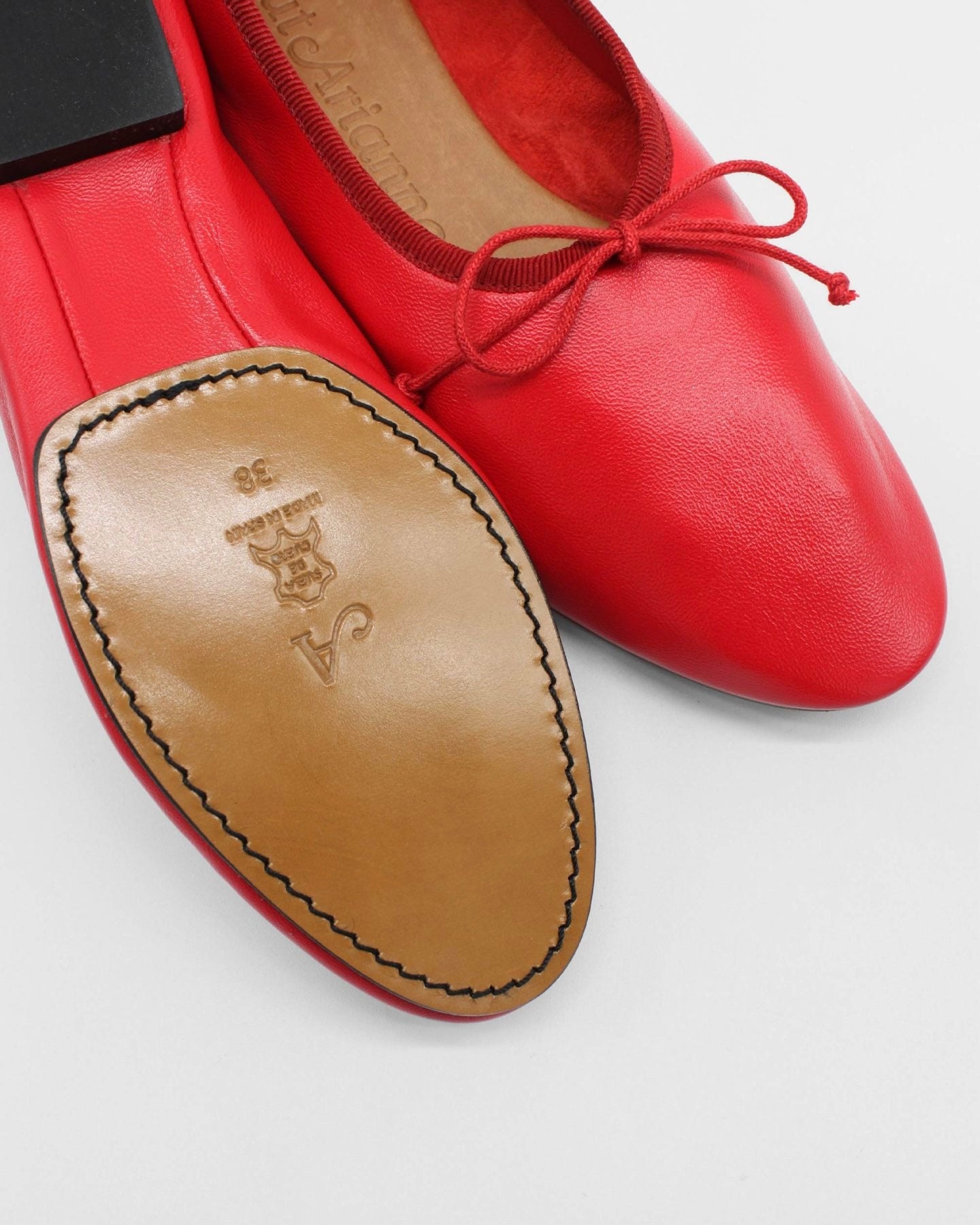 Mila Ballet Flat in Red Leather