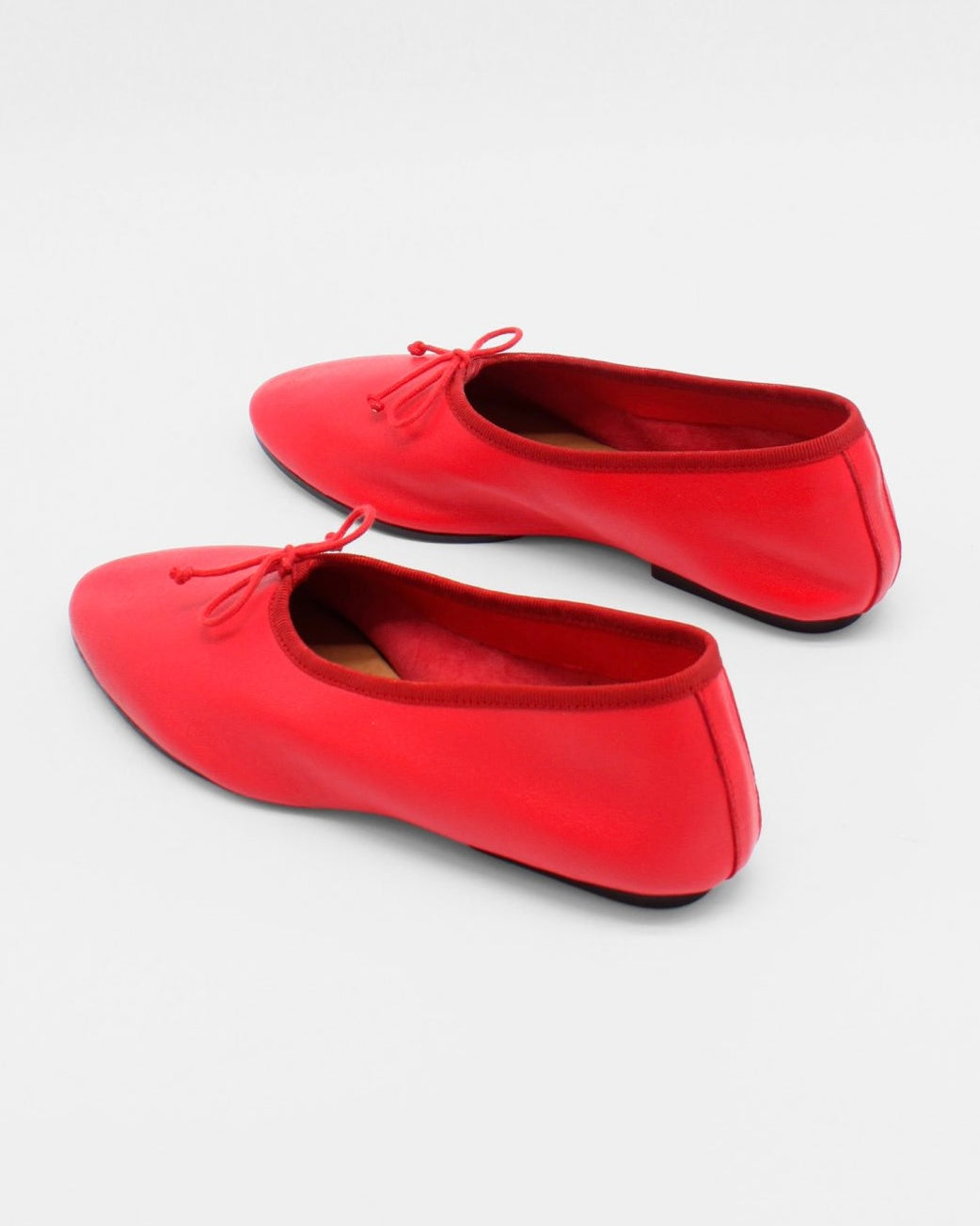 Mila Ballet Flat in Red Leather
