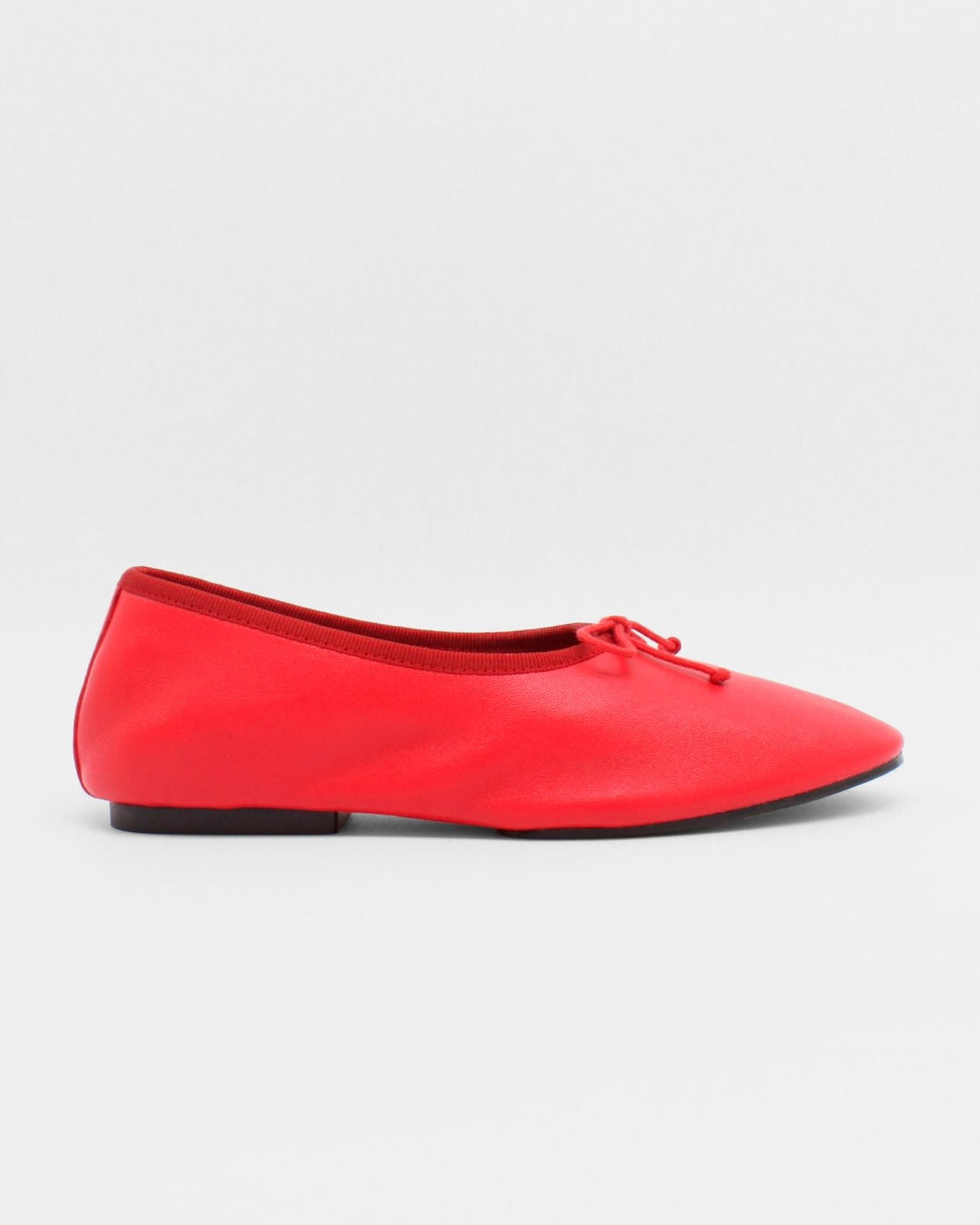 Mila Ballet Flat in Red Leather