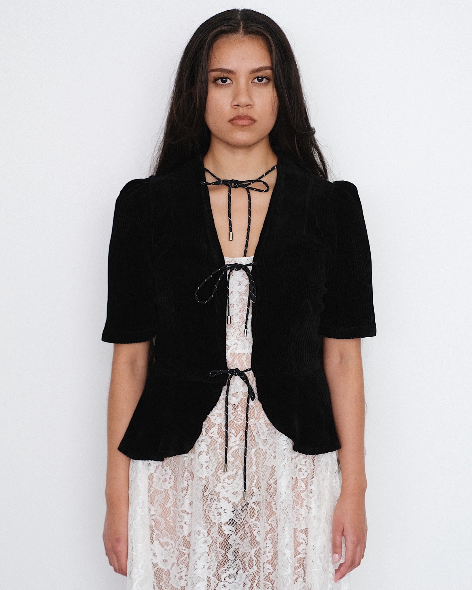 Kkco Petal Blouse in Black Corduroy