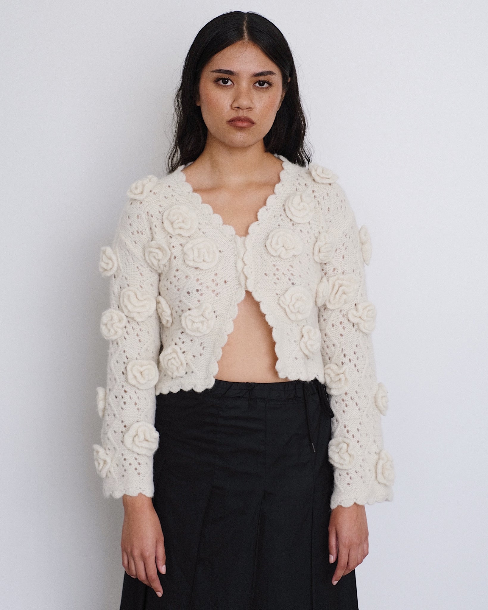 Tach Samara Floral Sweater in Ivory 