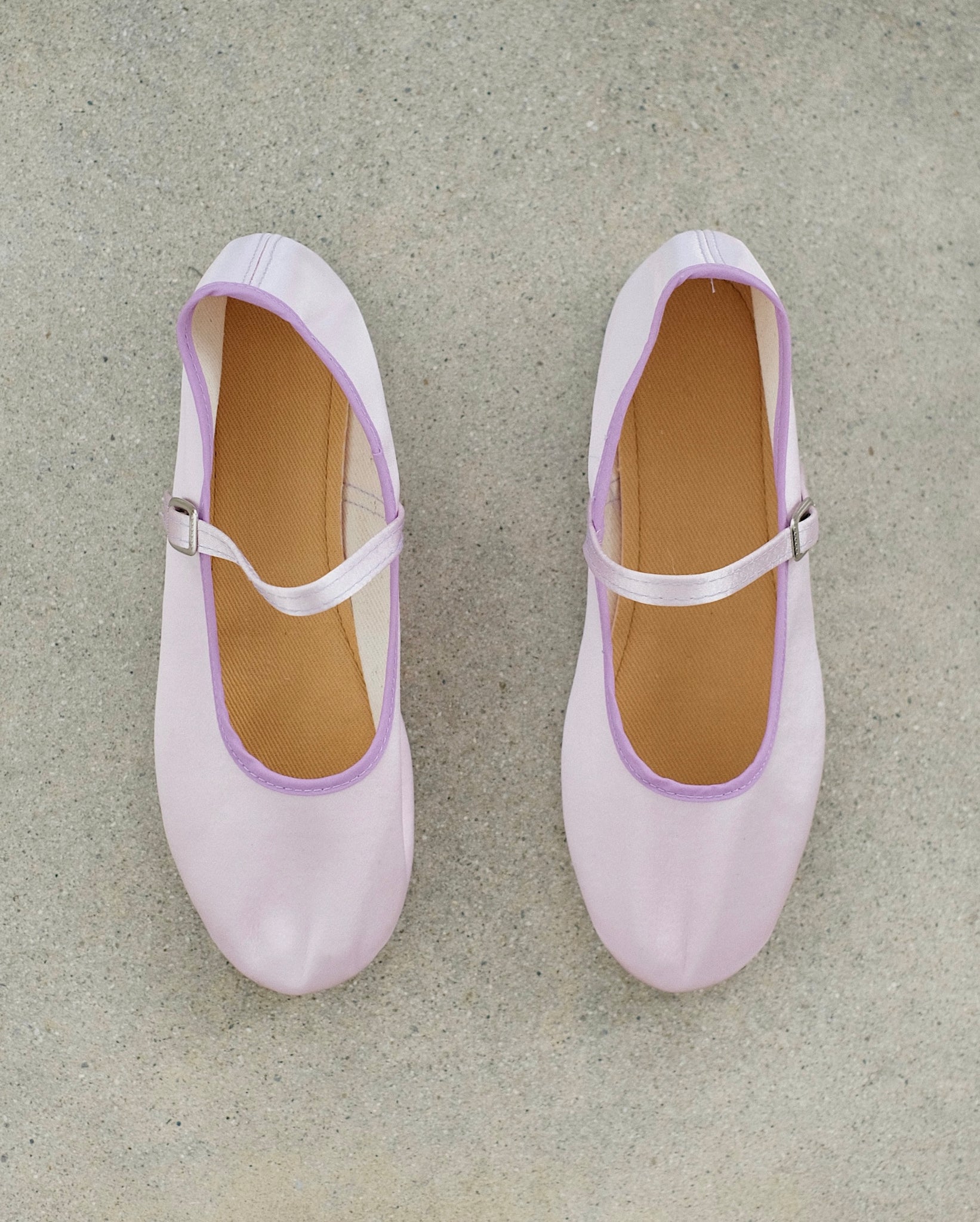Mary Jane Flat in Lilac Satin