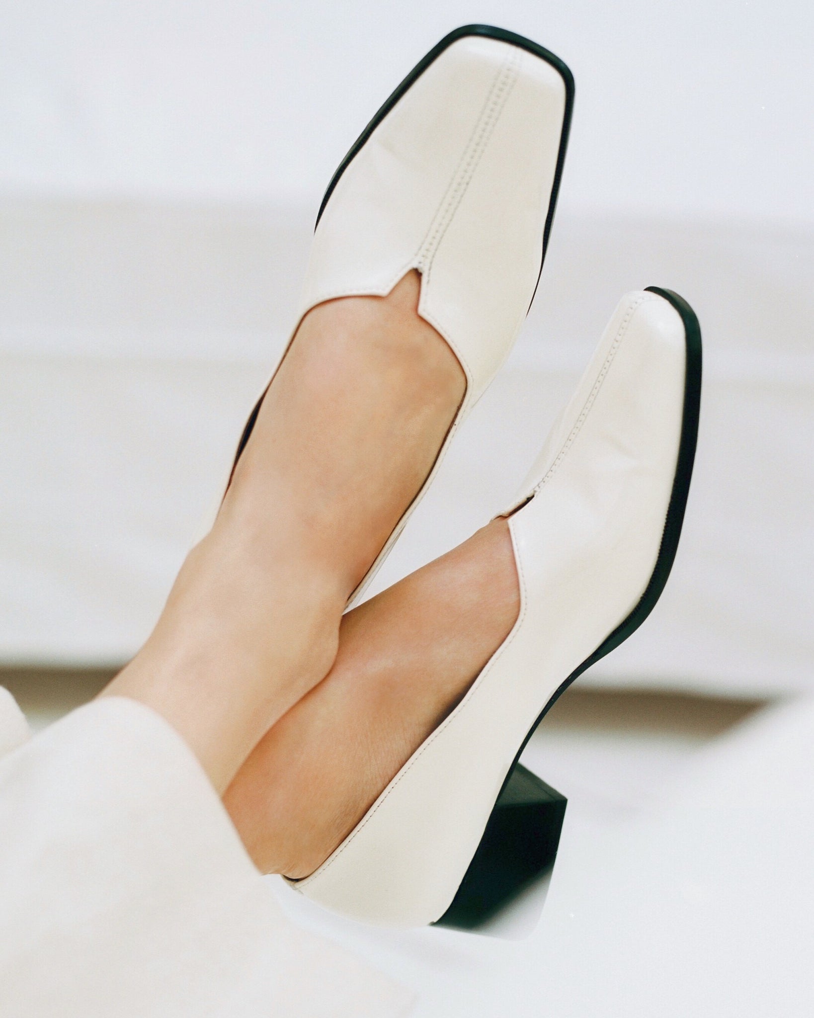 About Arianne Cecile Loafer in White Patent Leather 