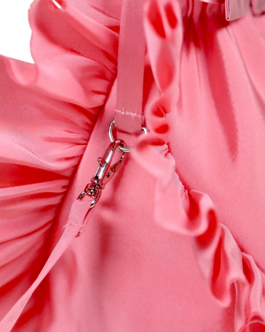 Camille Albertine Heart Shaped Diana Bag in Pink Silk and Satin