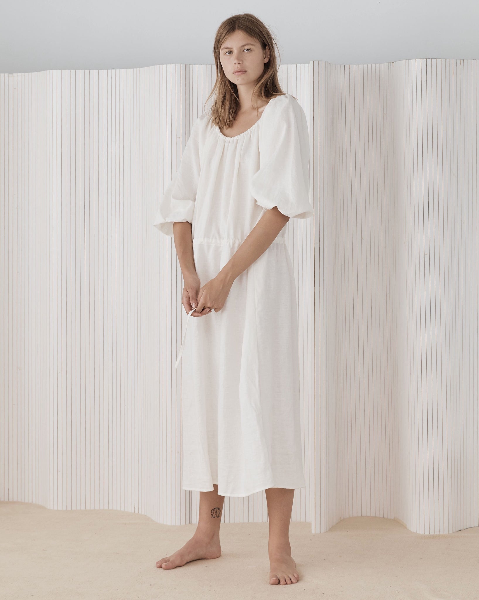 Deiji Studios Sleep Dress in White – F U G G I A M O