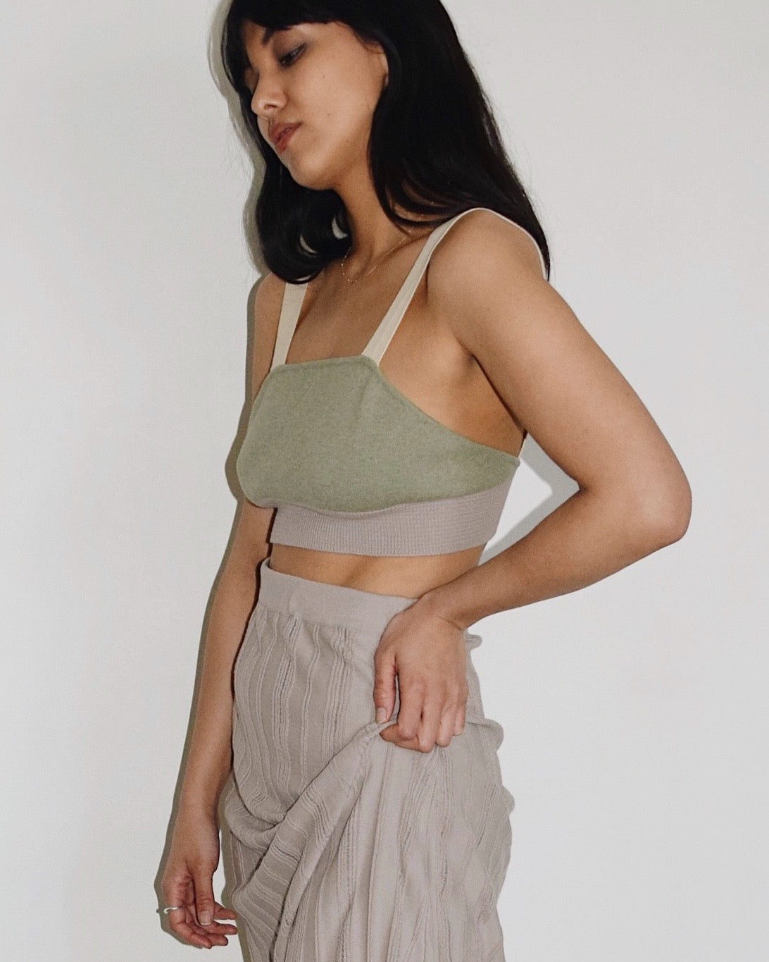 Diarte Moira Colorblock Knit Bralette Tank Top 