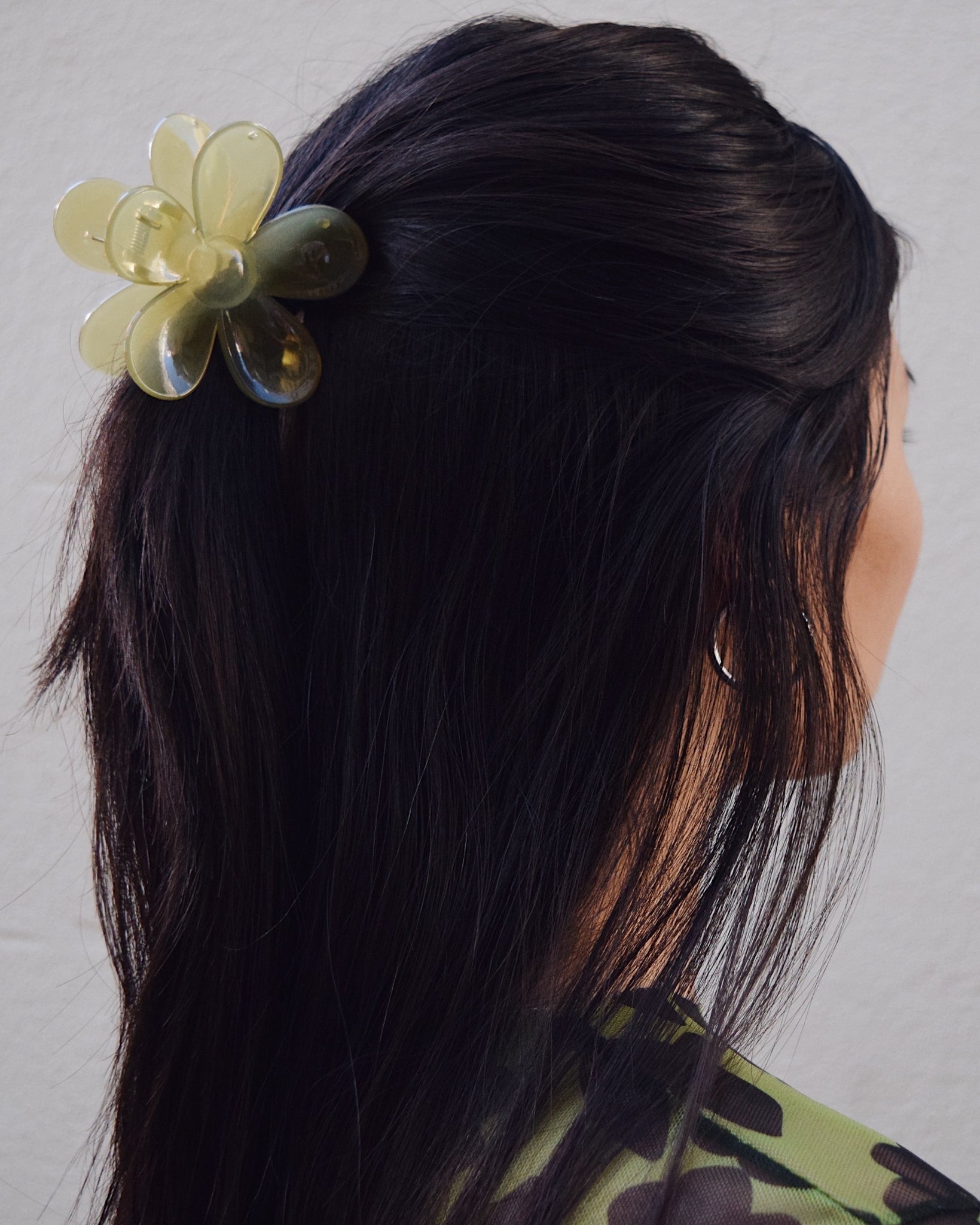 Flower Hair Clip in Olive