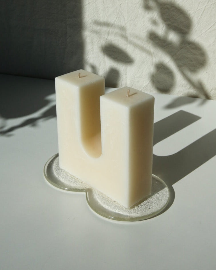 Highlow Pillars Candle and Companion Glass Dish