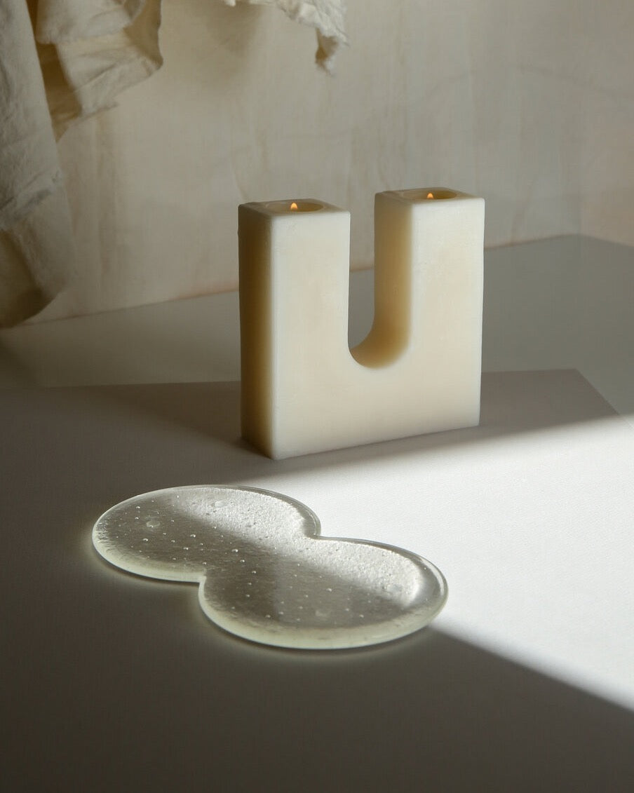 Highlow Pillars Candle and Companion Glass Dish